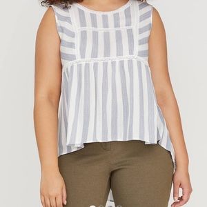 Lane Bryant hi-low Striped Babydoll
